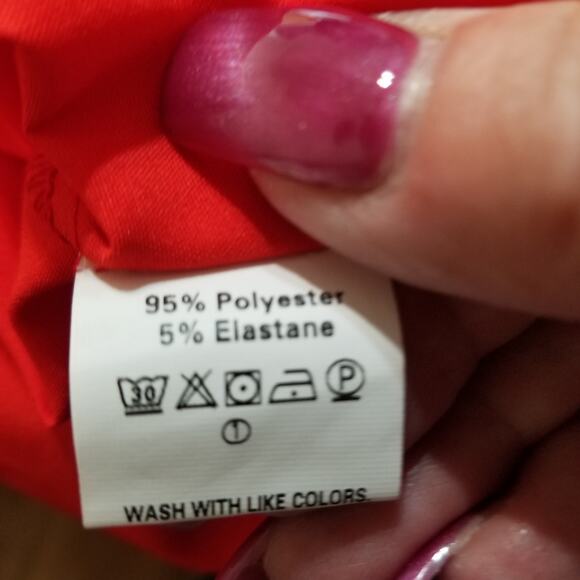 Unbranded Women's Red Long Sleeve Button Up Collared Blouse Round Hem Size XL - Picture 6 of 7